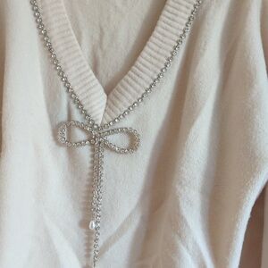 Express now embellished convertible sweater